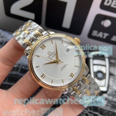 Omega De Ville Replica Watch SS-Yellow Gold Bezel